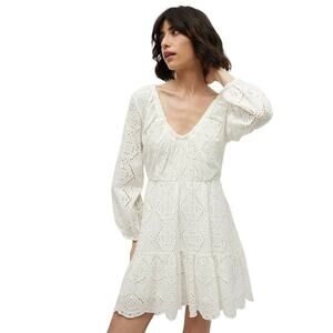 Veronica Beard Calibra Eyelet Lace Dress in White 6